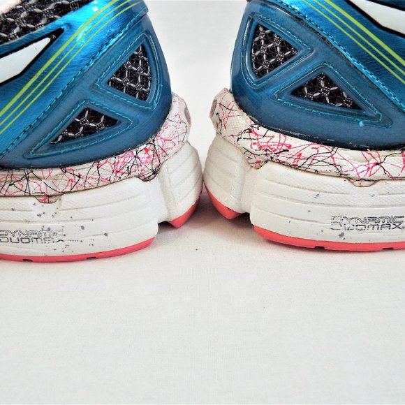 Asics Gel Kayano 19 Metallic Blue Pink and White Running Shoes Size 8.5 - Picture 8 of 13